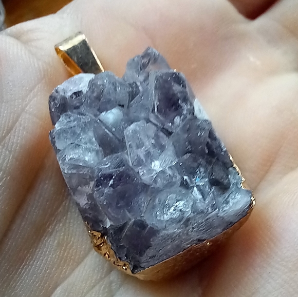 Natural amethyst chunk pendant! OOAK stone for necklace - Picture 3 of 6